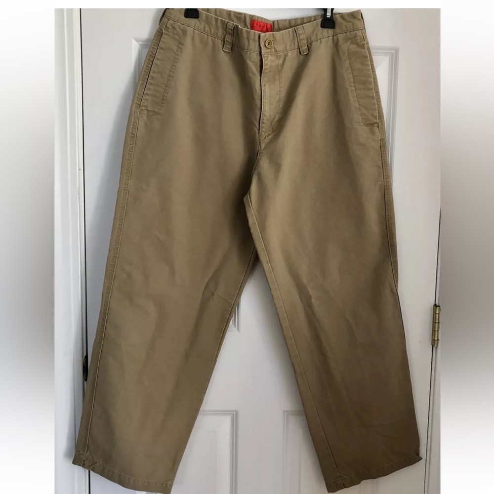 IZOD Men's Pants 34x30 Khaki Chino American Chino Straight Fit Flat Front ps2
